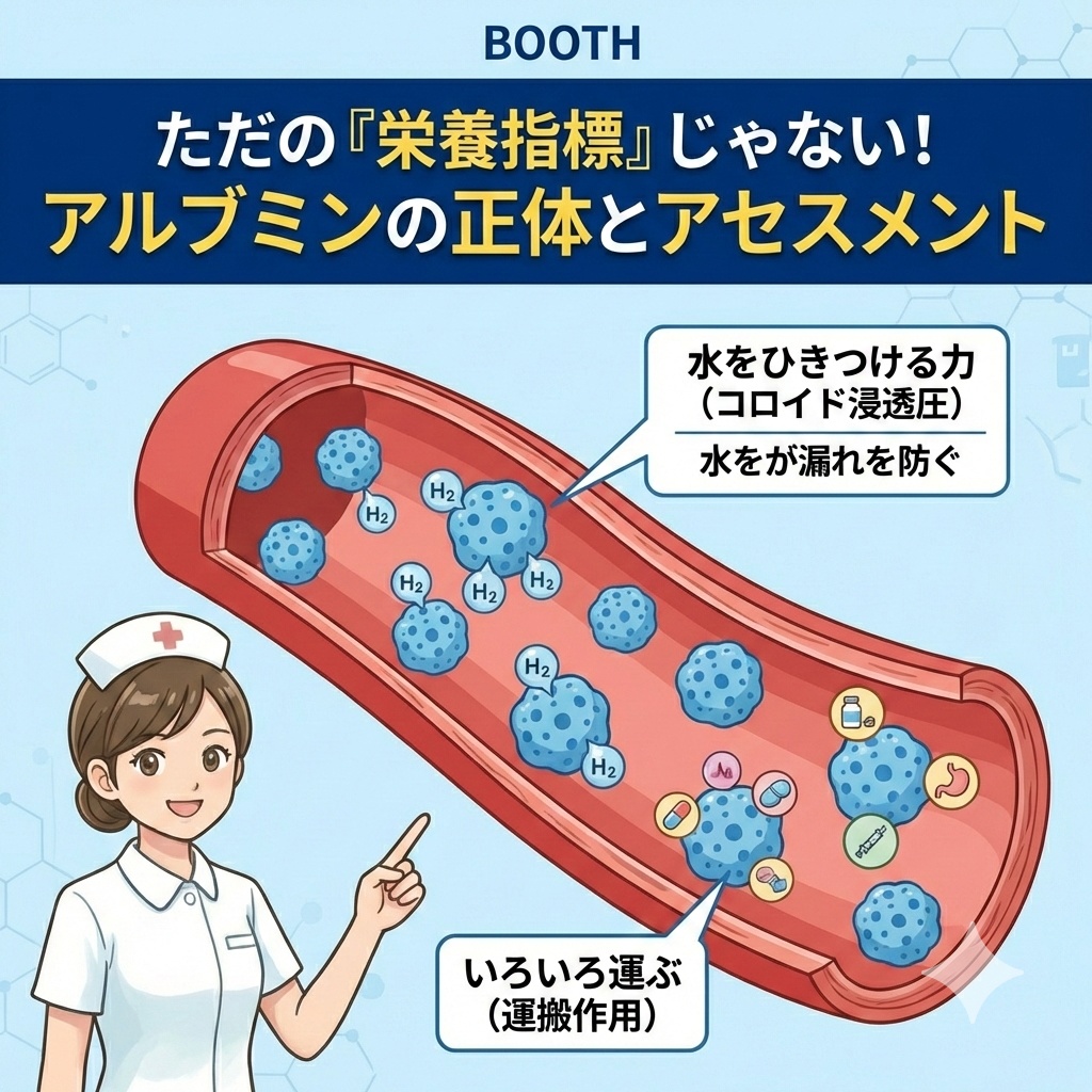 ただの「栄養指標」じゃない！アルブミンの正体とアセスメント講座（全7枚）