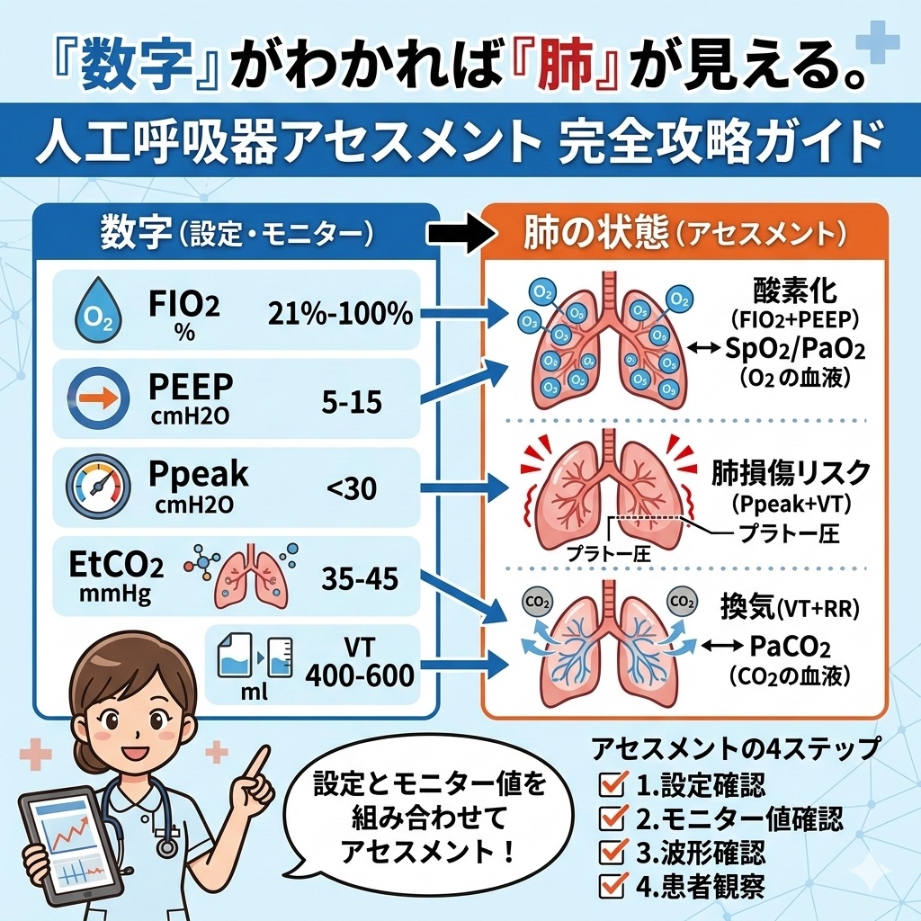 人工呼吸器アセスメント：設定・アラーム・看護のポイント