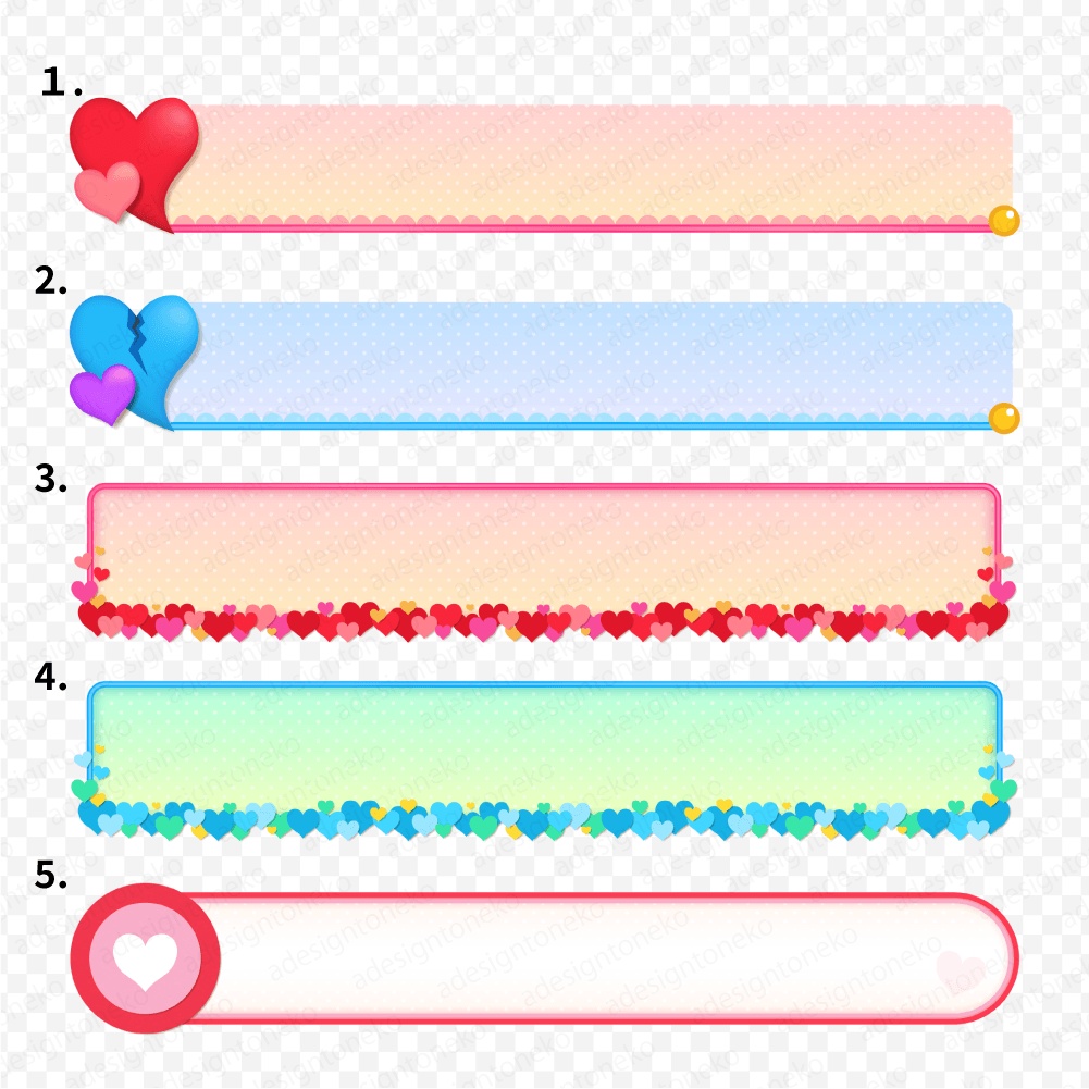 バレンタイン系のテロップベース 30点セット
