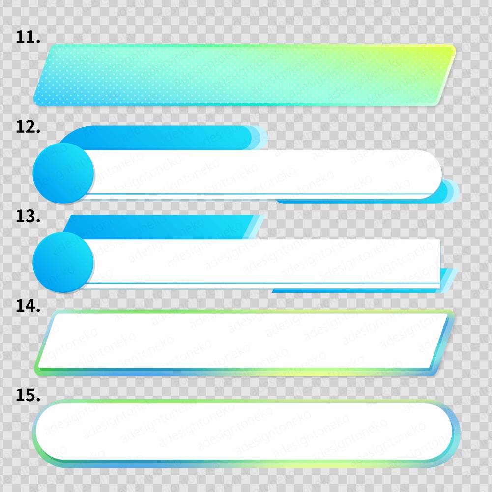 青・水色系のテロップベース 30点セット