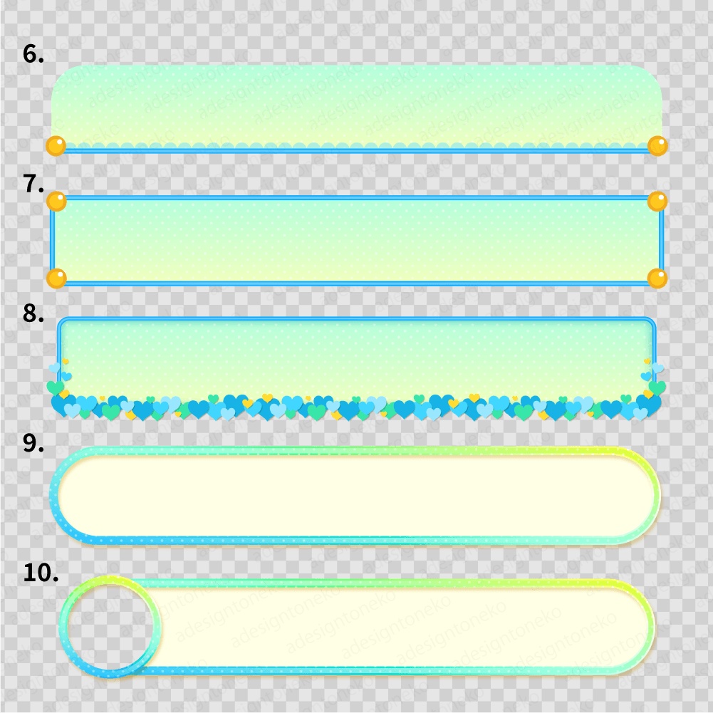 青・水色系のテロップベース 30点セット