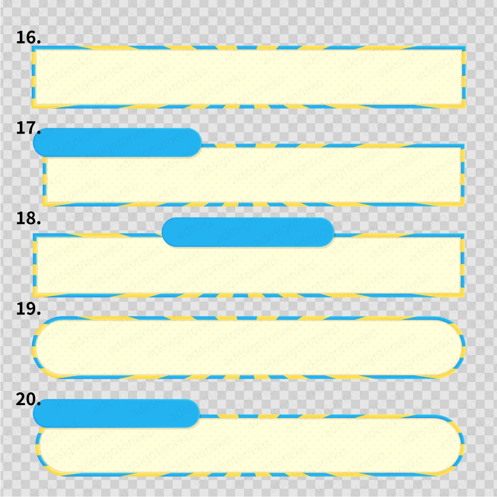青・水色系のテロップベース 30点セット