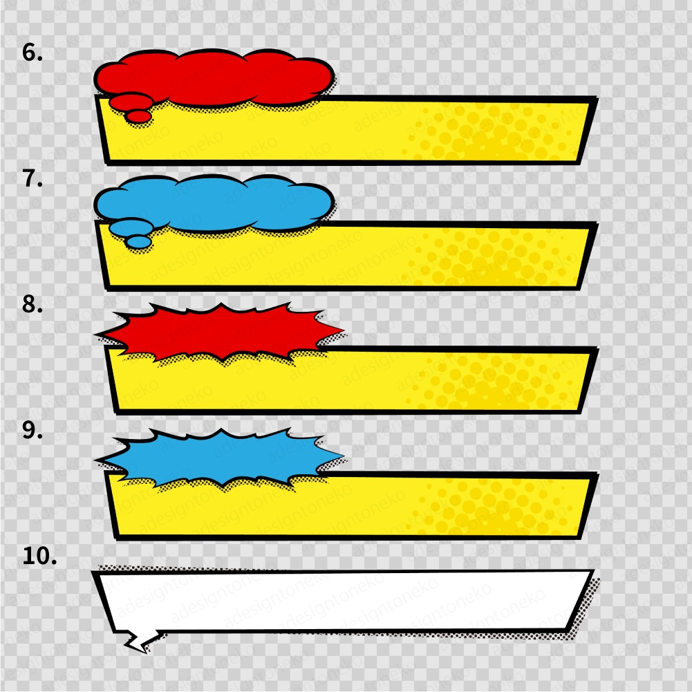 アメコミ系のテロップベース 30点セット