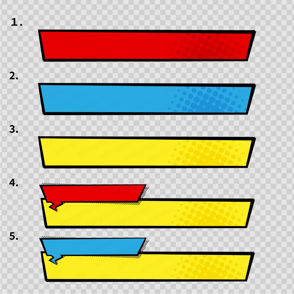 アメコミ系のテロップベース 30点セット