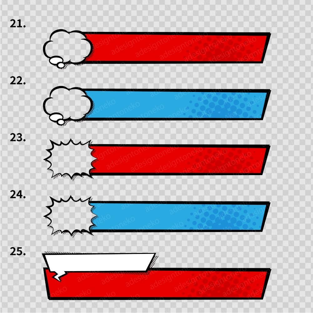 アメコミ系のテロップベース 30点セット
