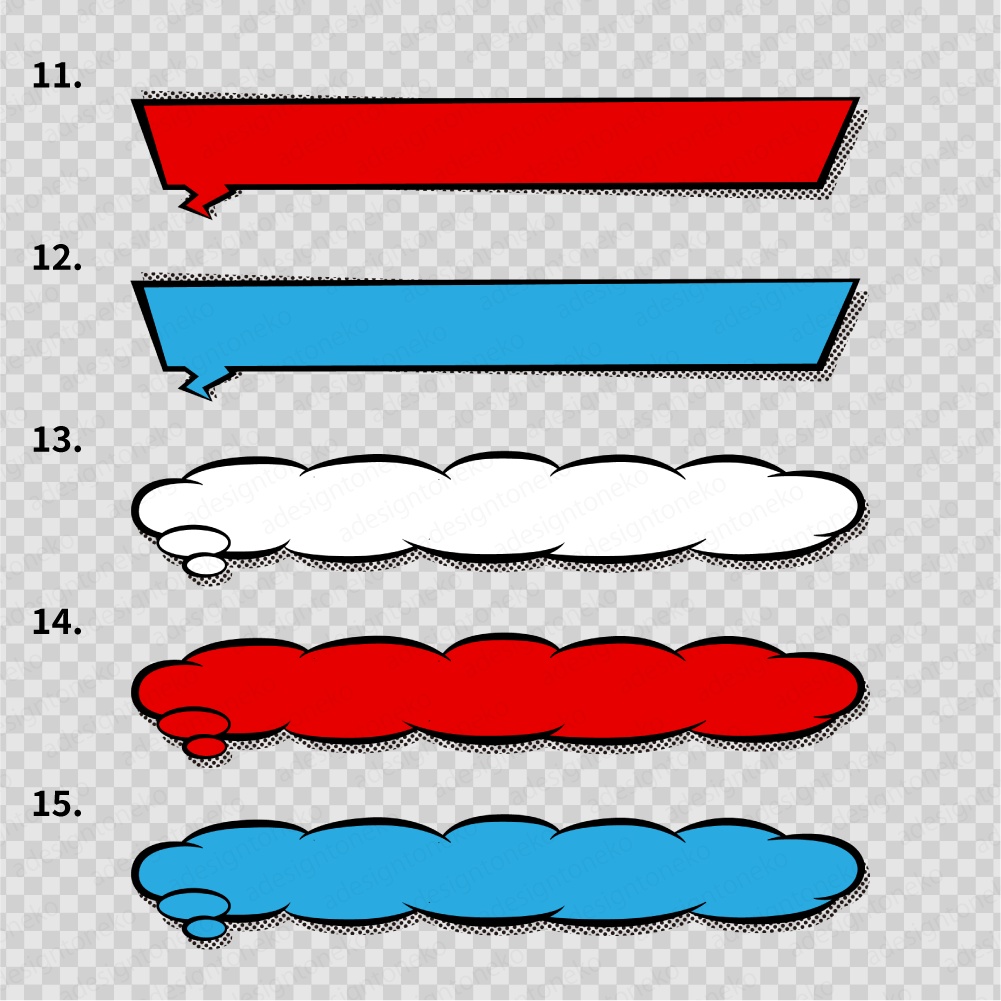 アメコミ系のテロップベース 30点セット