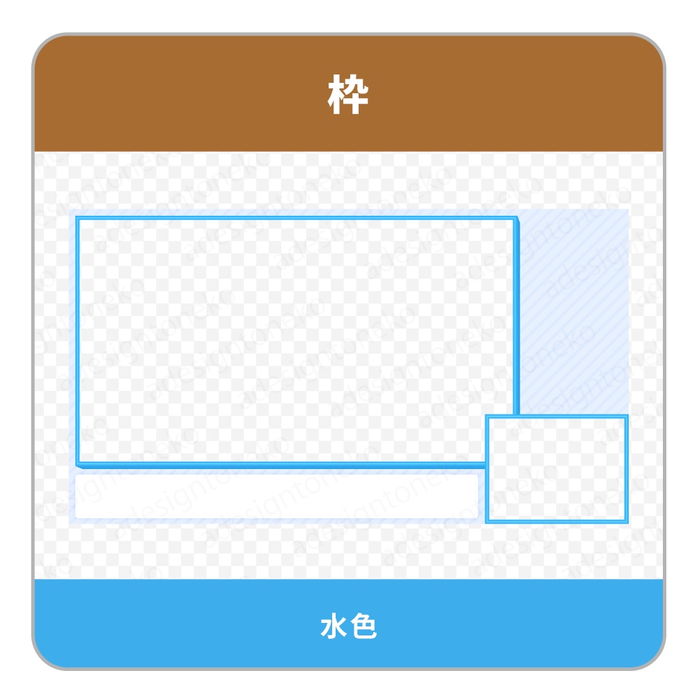 ゲーム実況用の画面枠・1人用(4色パステル)