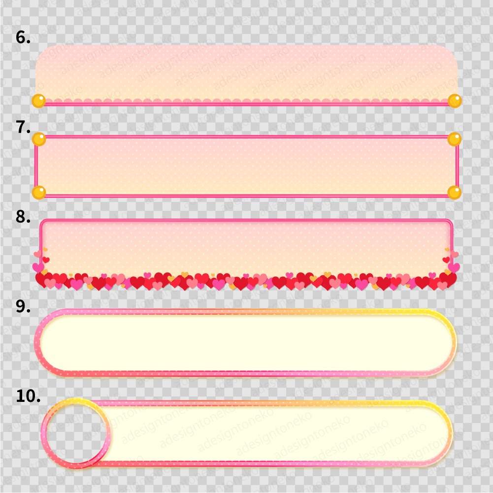 ピンク系のテロップベース 30点セット