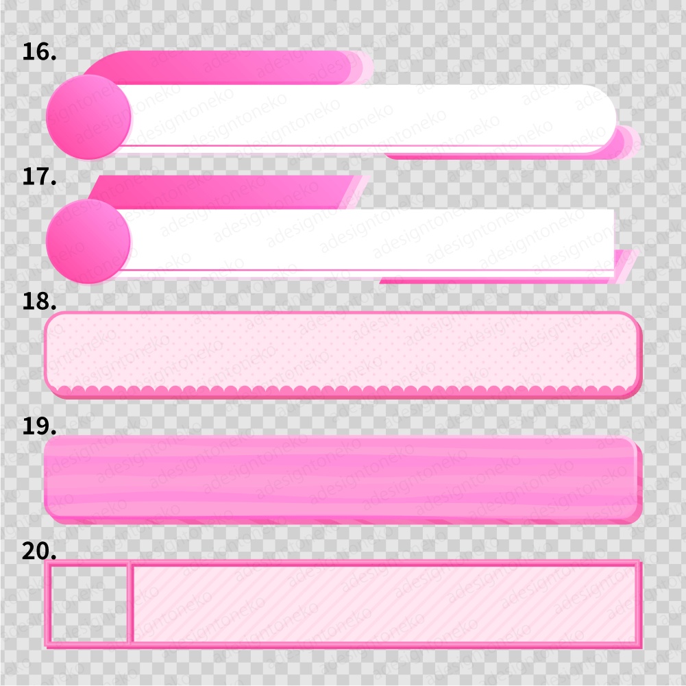 ピンク系のテロップベース 30点セット