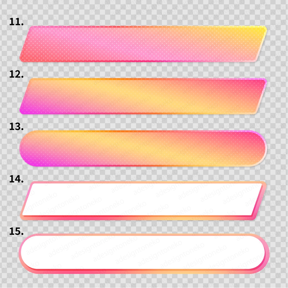 ピンク系のテロップベース 30点セット