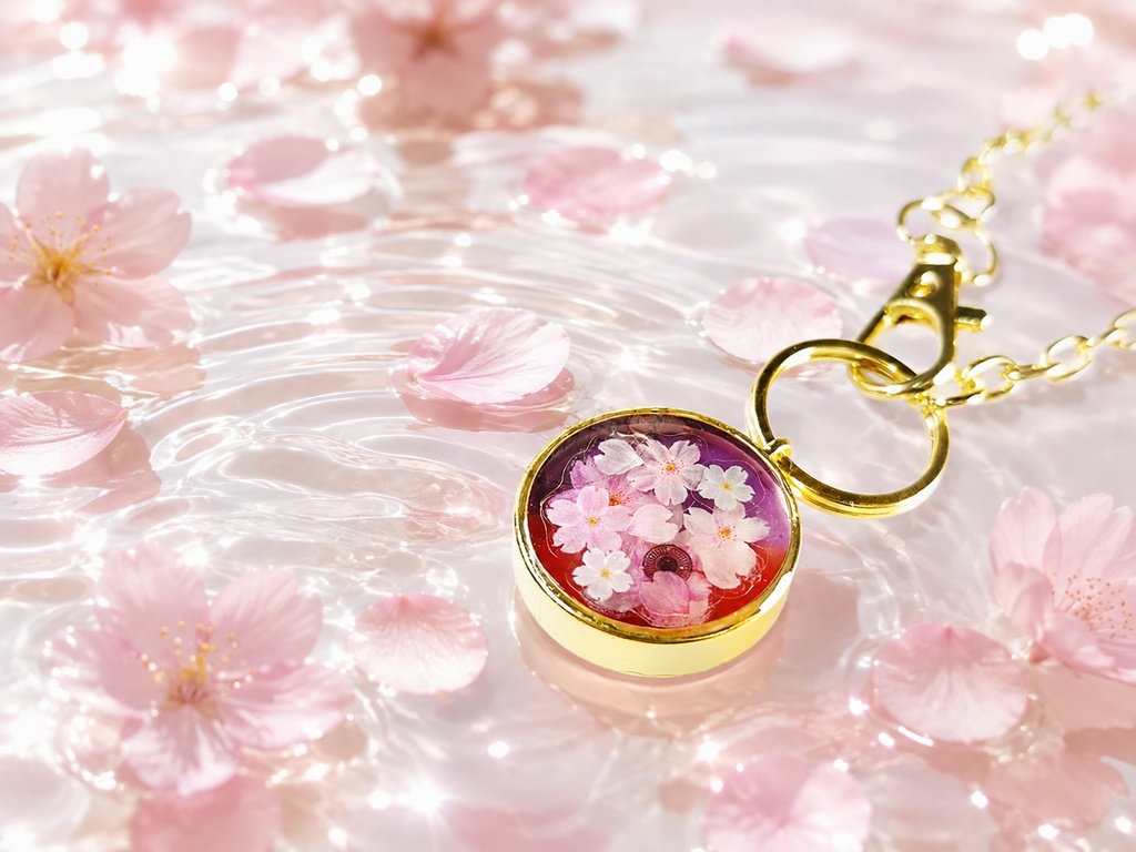 本丸の春 花手水バックチャーム