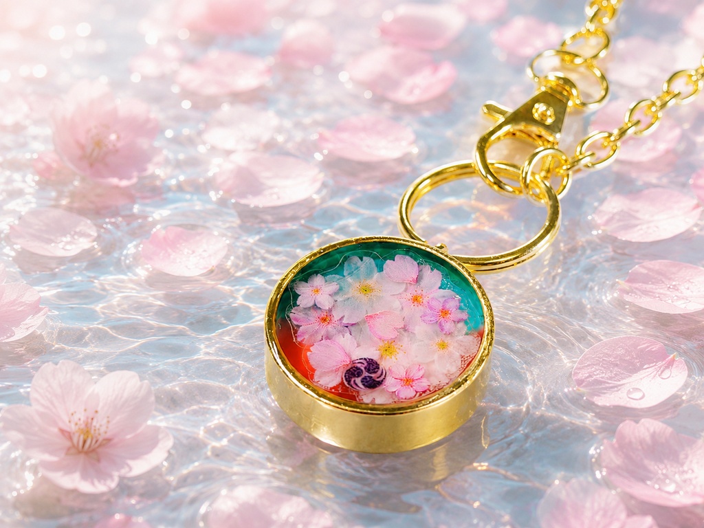 本丸の春 花手水バックチャーム