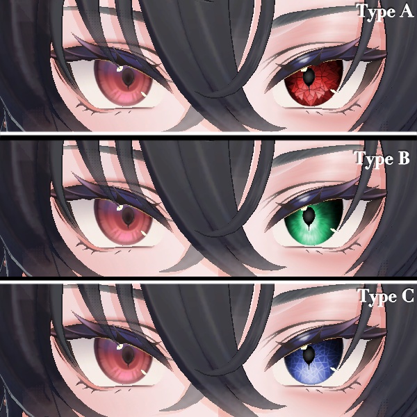 【Bokusei/墨惺】Unusual eyes (15colcrs) & Natural make up texture pack!