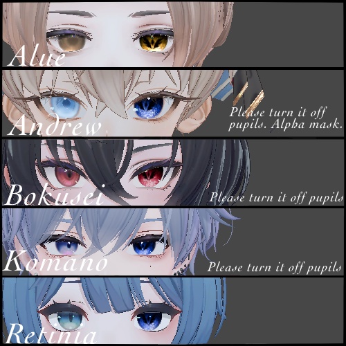 【5avatar】wings pupil eye Texture (10 colors) & natural make up !