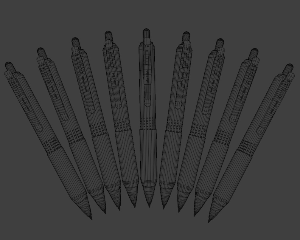 【無料配布】Blender対応 3Dモデル:9色カラーペン