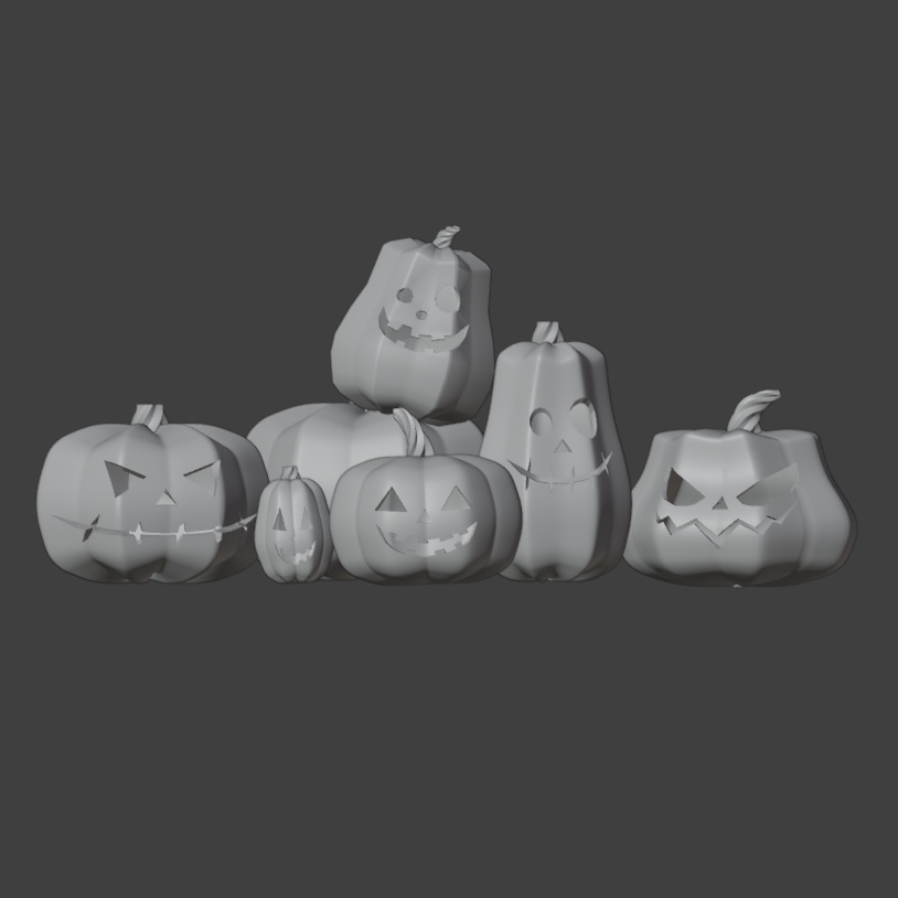 【無料配布】Blender対応 3Dモデル:カボチャのランタン