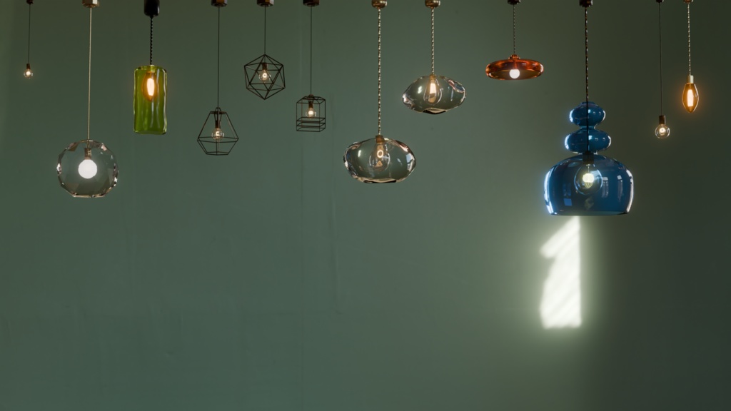 【Blender対応】3Dモデル:シーリングライト・12種セット