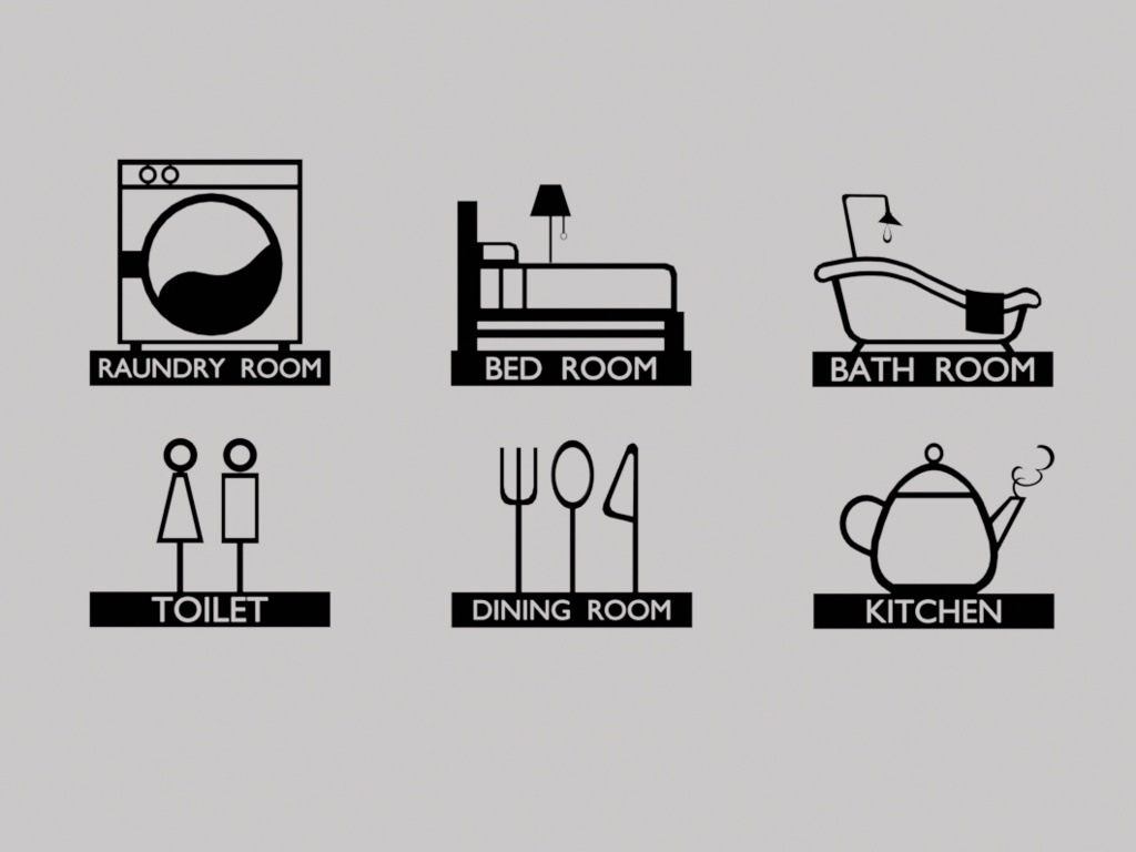 【Blender対応】 3Dモデル:ルームサイン6種