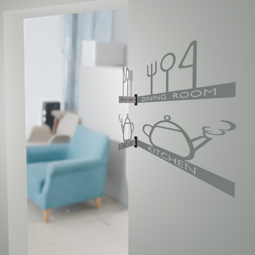 【Blender対応】 3Dモデル:ルームサイン6種