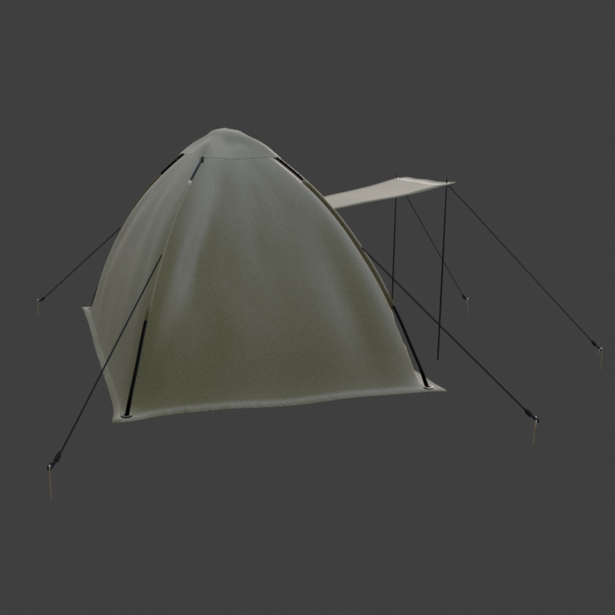 【Blender対応】3Dモデル:アウトドア用品・Bセット/テント単品