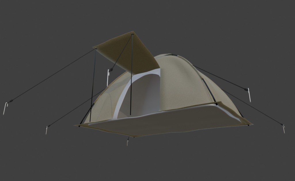 【Blender対応】3Dモデル:アウトドア用品・Bセット/テント単品
