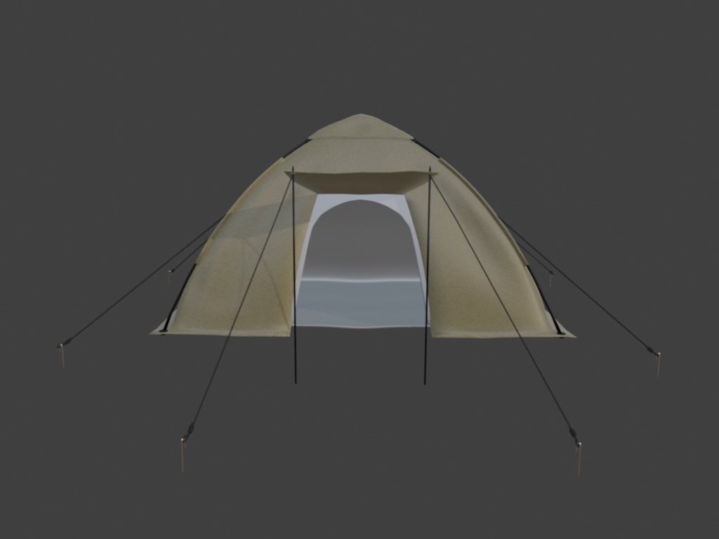 【Blender対応】3Dモデル:アウトドア用品・Bセット/テント単品
