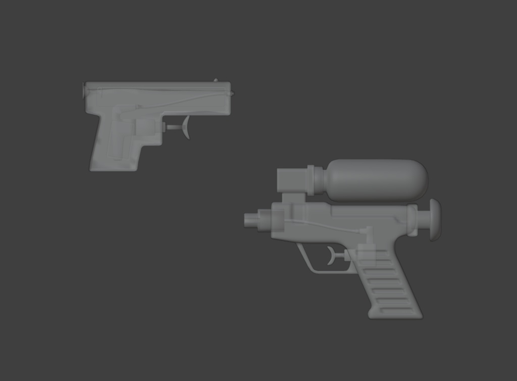 【Blender対応】3Dモデル:水鉄砲・2種セット