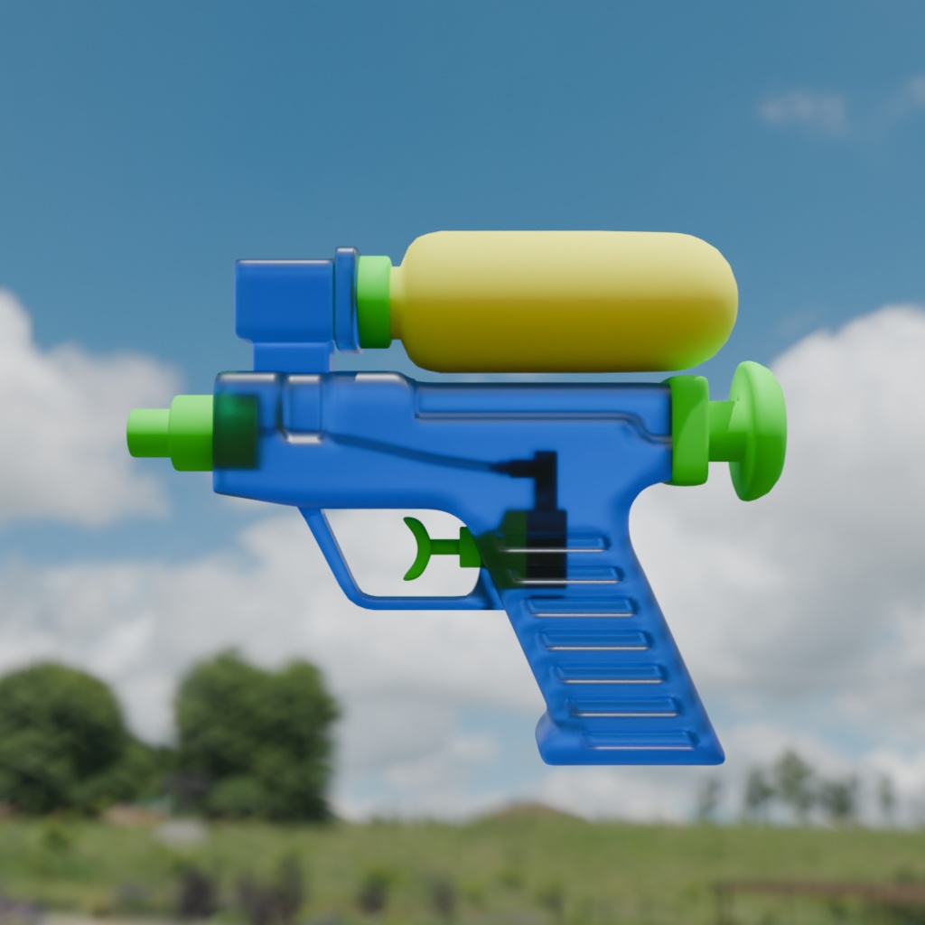 【Blender対応】3Dモデル:水鉄砲・2種セット