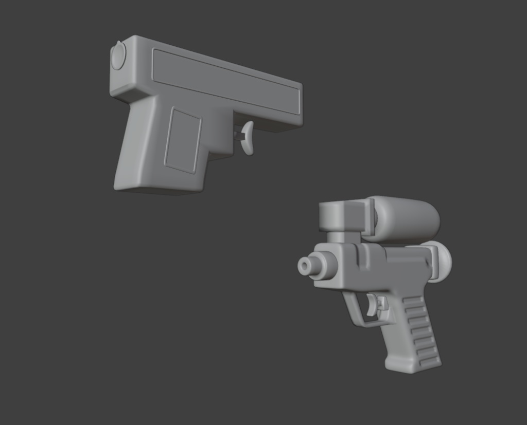 【Blender対応】3Dモデル:水鉄砲・2種セット