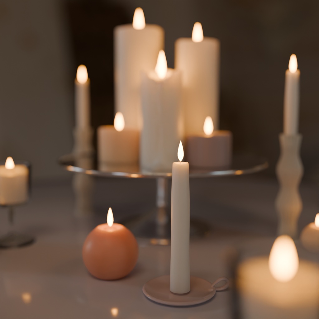 【Blender対応】3Dモデル:キャンドルセット