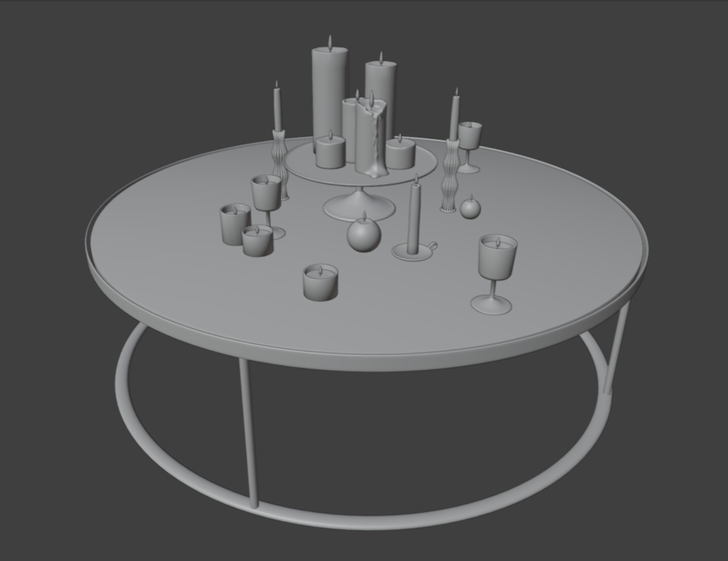 【Blender対応】3Dモデル:キャンドルセット