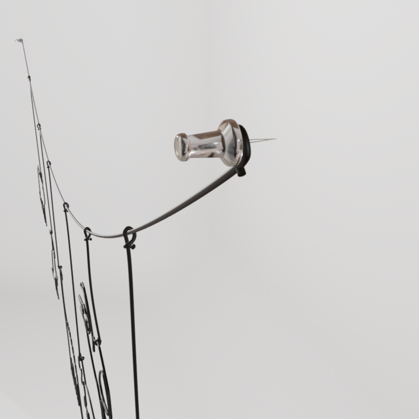 【無料配布】Blender対応 3Dモデル:ワイヤーガーランド・くもの巣