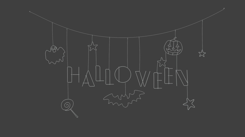 【Blender対応】3Dモデル:ワイヤーガーランド・ハロウィン