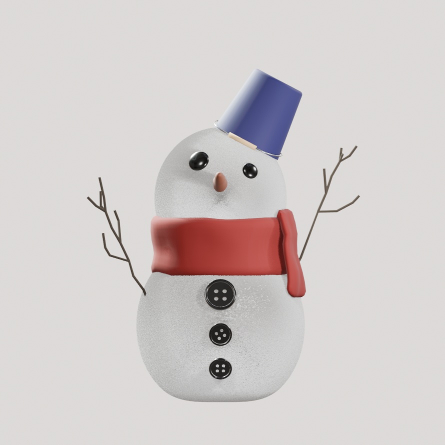 【Blender対応】3Dモデル:インテリア雪だるま