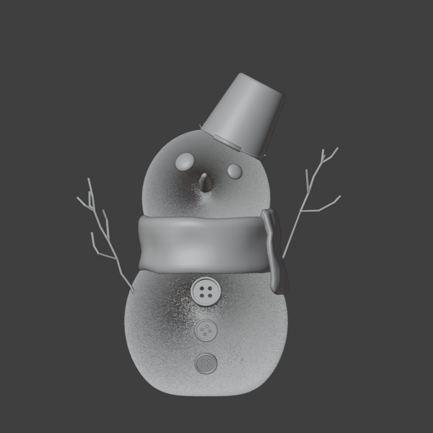 【Blender対応】3Dモデル:インテリア雪だるま