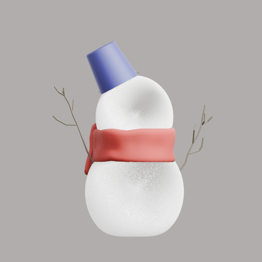 【Blender対応】3Dモデル:インテリア雪だるま