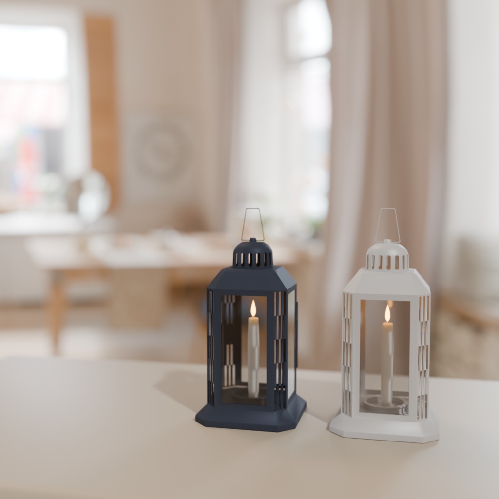 【Blender対応】3Dモデル:キャンドルランタン 2色セット