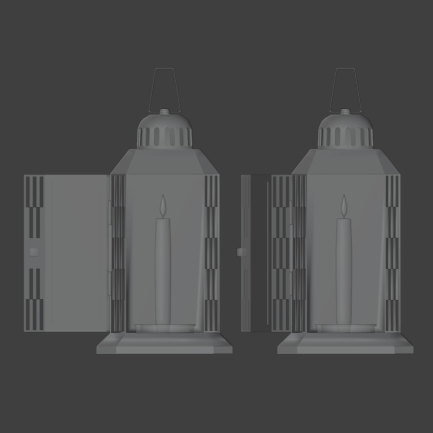 【Blender対応】3Dモデル:キャンドルランタン 2色セット