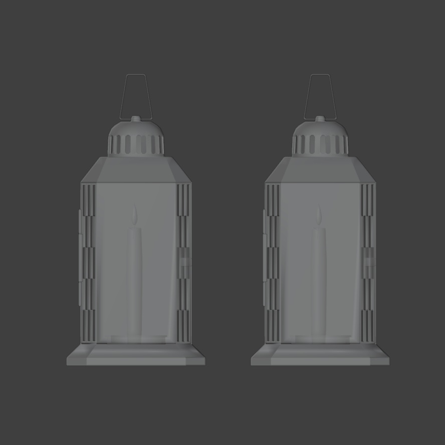 【Blender対応】3Dモデル:キャンドルランタン 2色セット