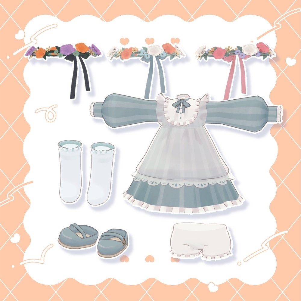 【発売記念セール! ~10/6】ふんわりエプロンワンピ【くるるんキッズ・まめふれんず対応】