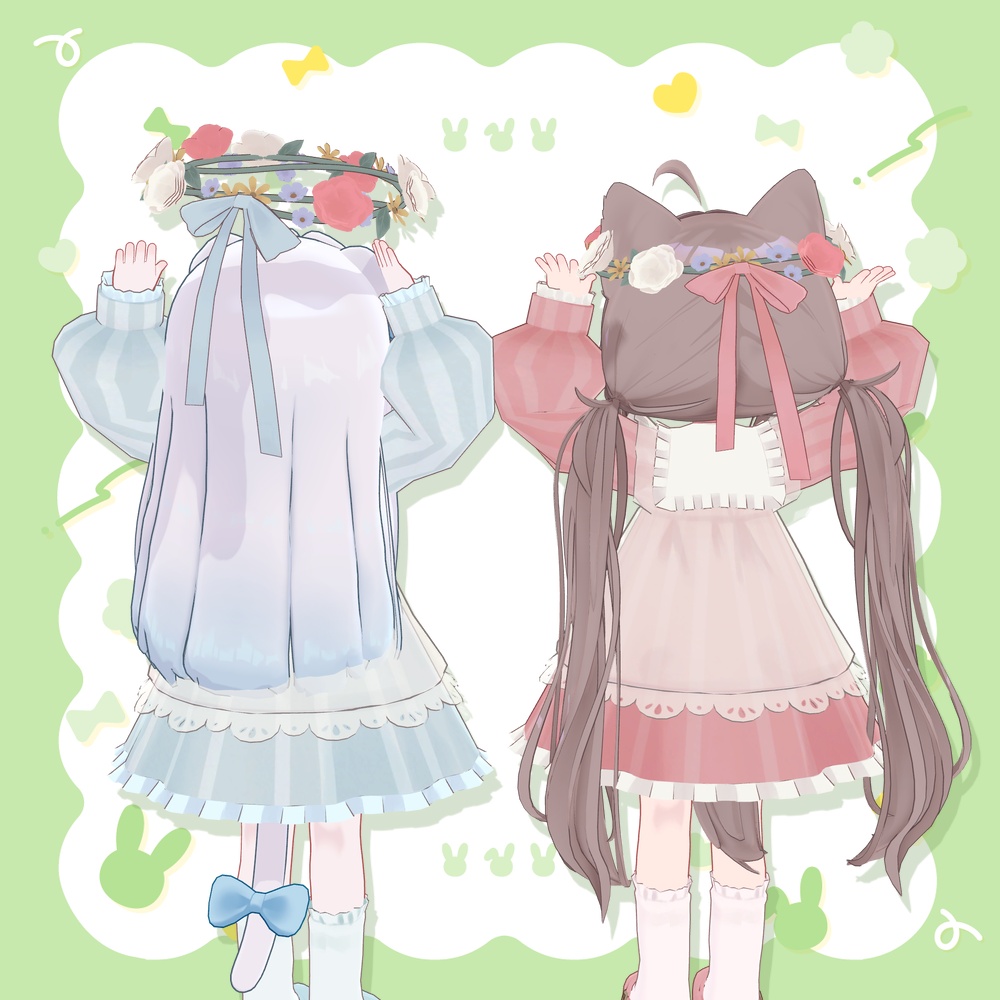 【無料あり】リボンと花のかんむり