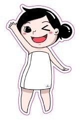 【ステッカー】バスタオルしずかちゃんウインク