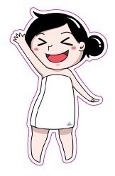 【ステッカー】バスタオルしずかちゃんぎゅっ