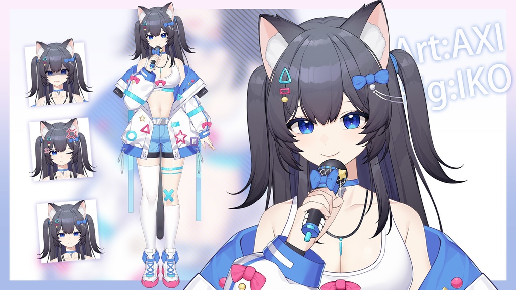 Live2d model 猫耳モデル【VtubeStudio】premade male vtuber model