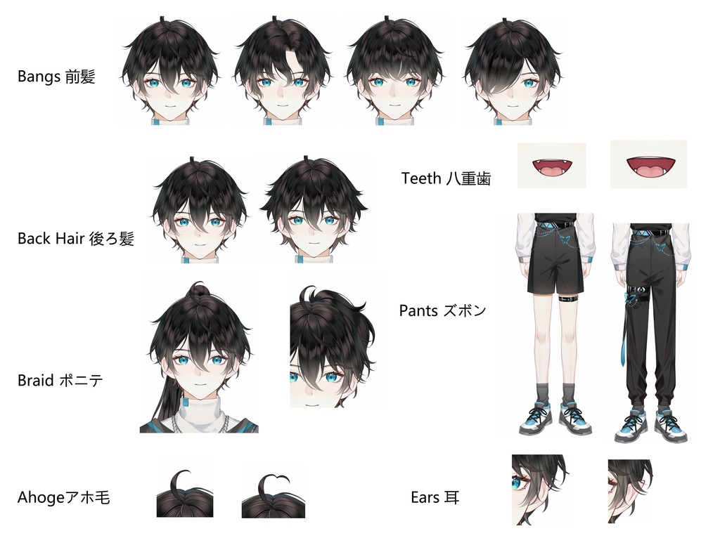 Live2d model Midoriみどり【VtubeStudio】premade male vtuber model