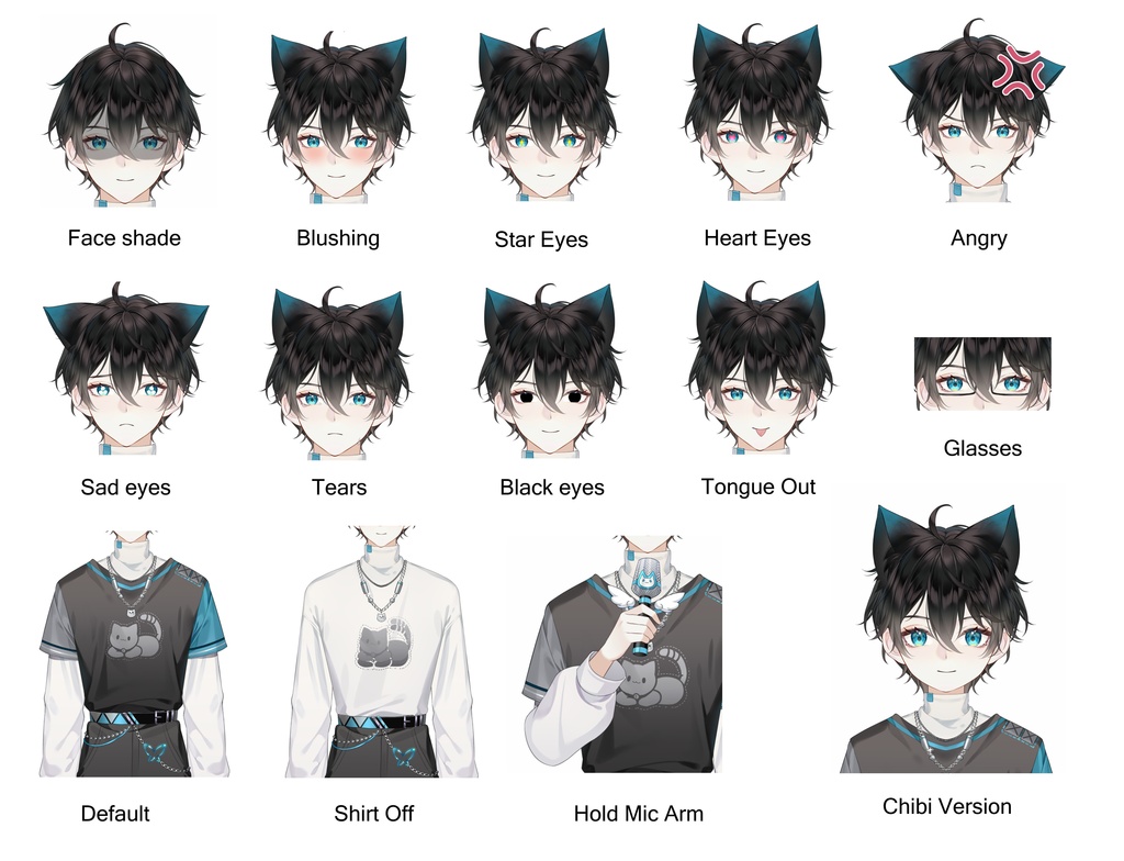 Live2d model Midoriみどり【VtubeStudio】premade male vtuber model