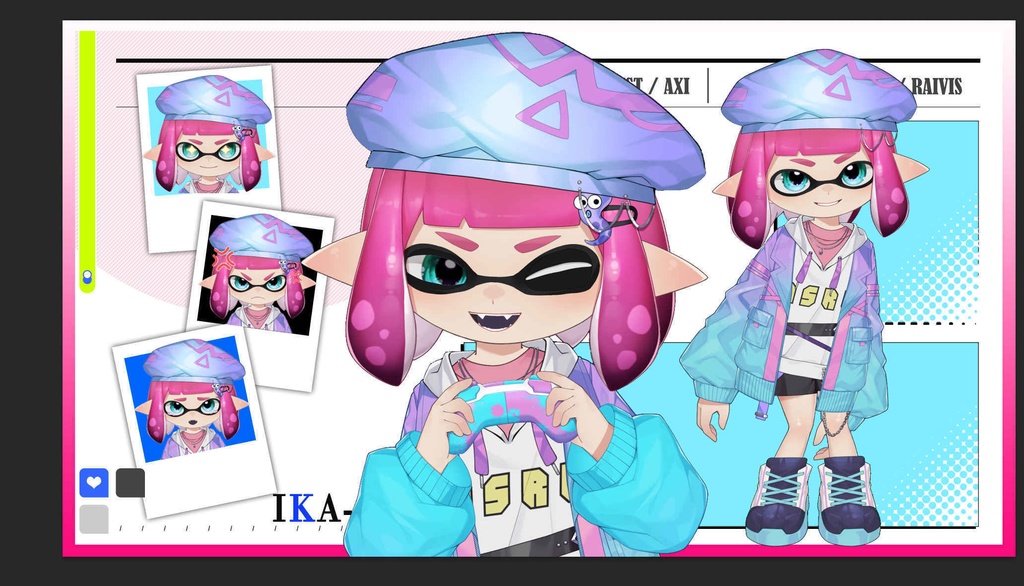【Free to use/無料 live2dモデル】Splatoon-style Inkling model イカ モデル