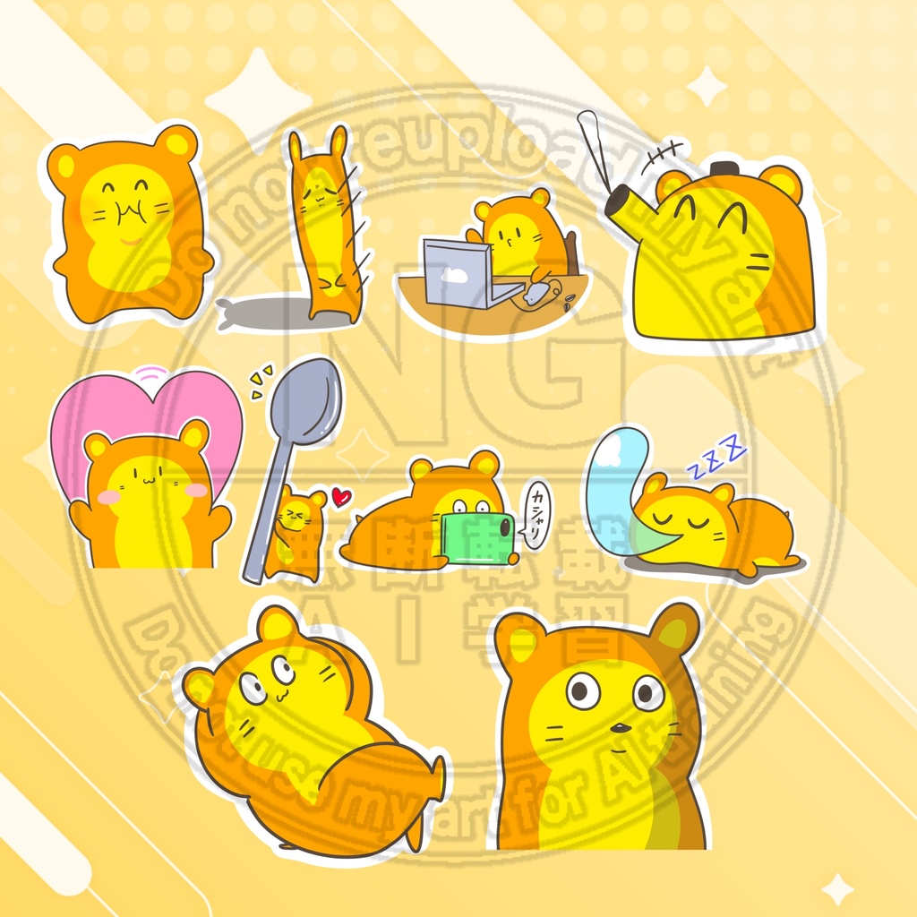 【ダウンロード/新商品】ちびハムちゃんイラスト10種セット‼🐹✨(購入後即DL可◎)