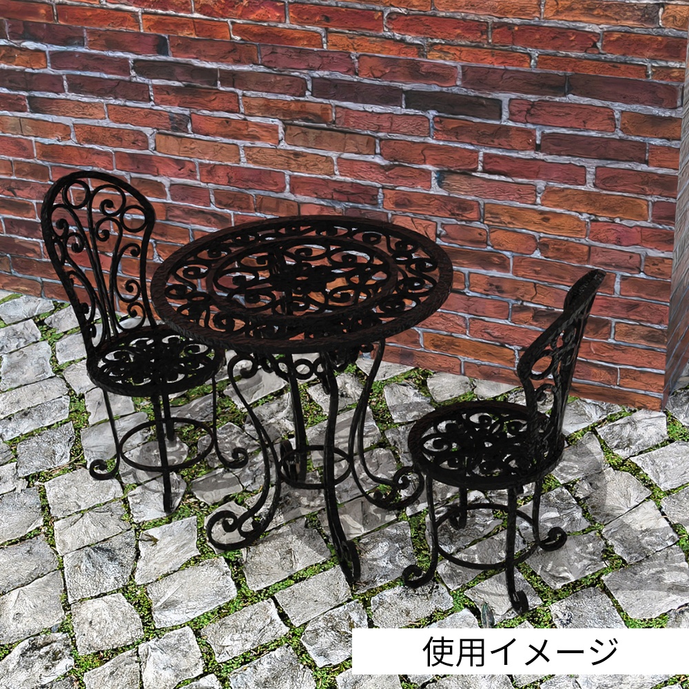 ロートアイアン風 ガーデンテーブル&チェアセット【FBX/OBJ/Blend】