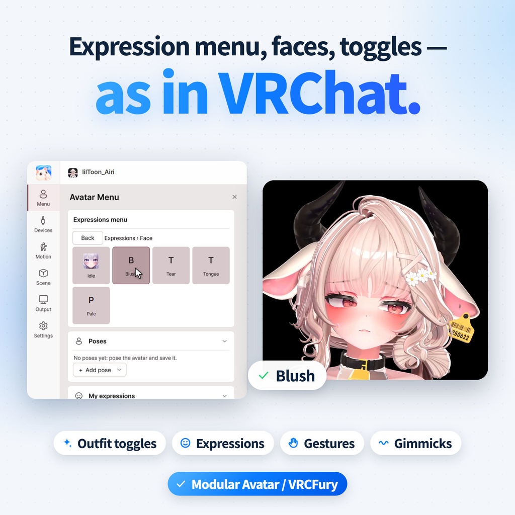 AVATAR LIVE|VRChatアバターで配信・Discord画面共有|Menu・PhysBone・VRCFT対応